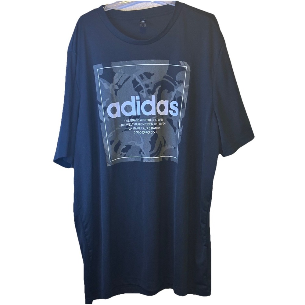 Adidas Men's Graphic T shirt Black size‎ Large Logo Camo Pattern